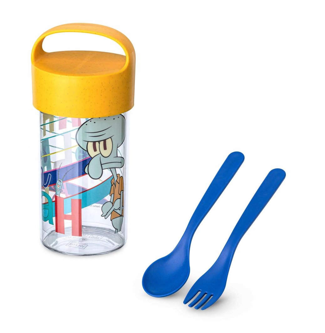 Pojemnik/bidon 500 ml ze sztućcami Buddy Snack SpongeBob, KOZIOL 1