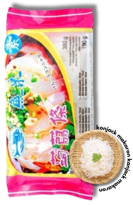 Konjac shirataki świeży makaron wstążka bezglutenowy keto bez kalorii azjatycki do zupy wegetariański fishwell 380g 1