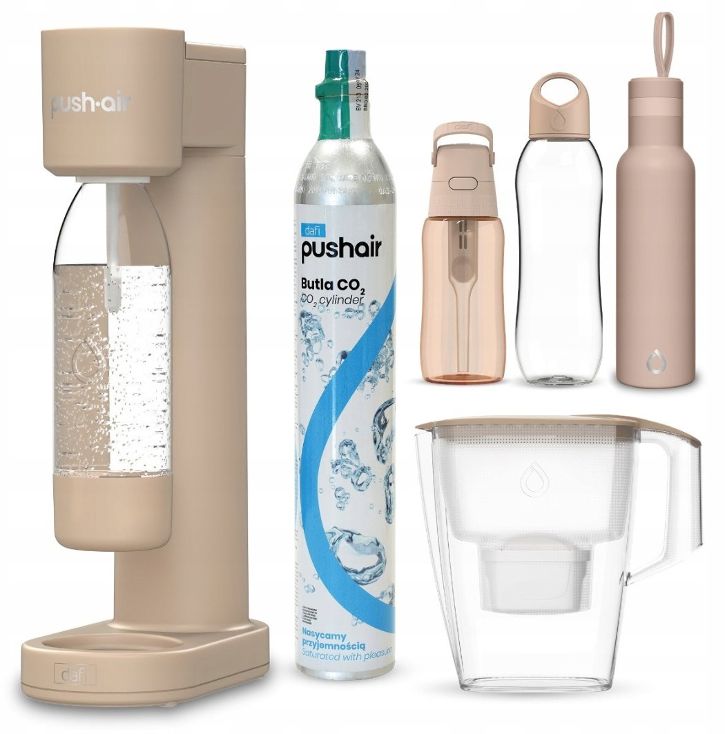 Saturator PushAir CO2+butelka+bidon ShapeT+Solid+dzbanek Mila+ termiczna 1