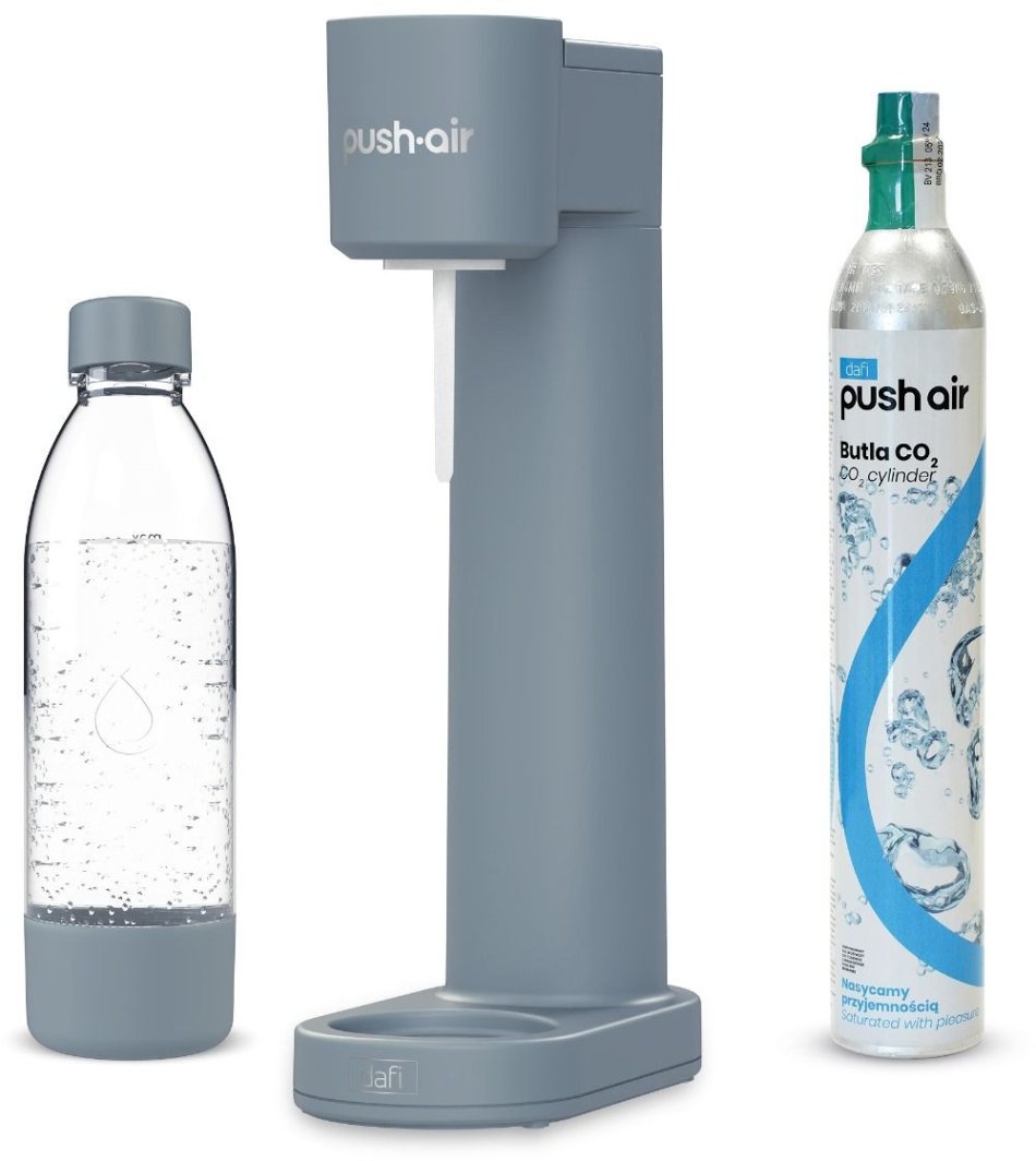 Saturator Dafi PushAir + butelka + gaz Stalowy 1