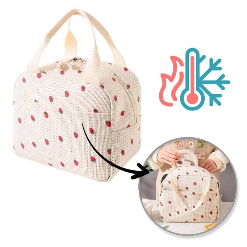 Torba termiczna do przenoszenia żywności LUNCH BOX truskawki 26x21x18cm PJM42 1