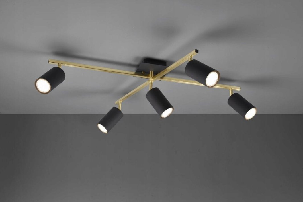 Spotlight TRIO MARLEY, 5 x GU10, max 35W, brass/black, 77 x 57 x h22 cm