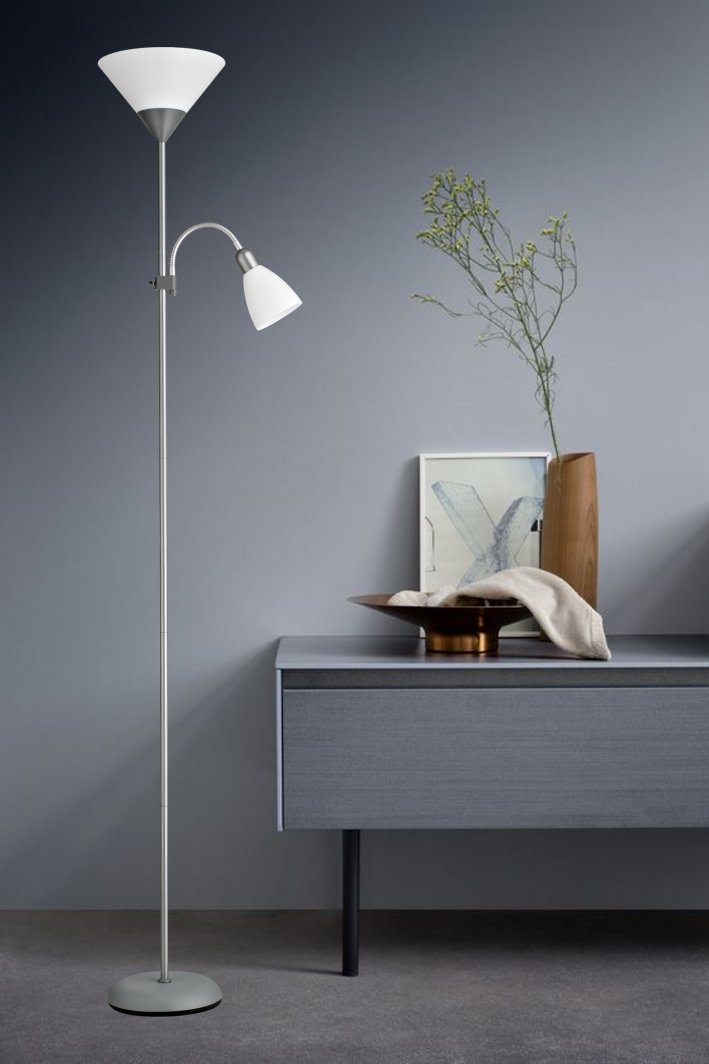 Floor lamp G.LUX ALTA SILVER, 1 x E27 + 1 x E14, grey, 178 cm 1