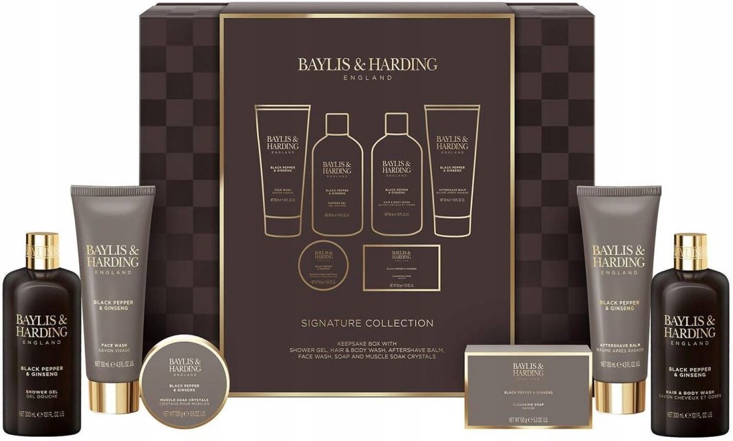 Baylis & Harding Juodas pepper & ginseng body care gift set 6 pcs Vyrams 1