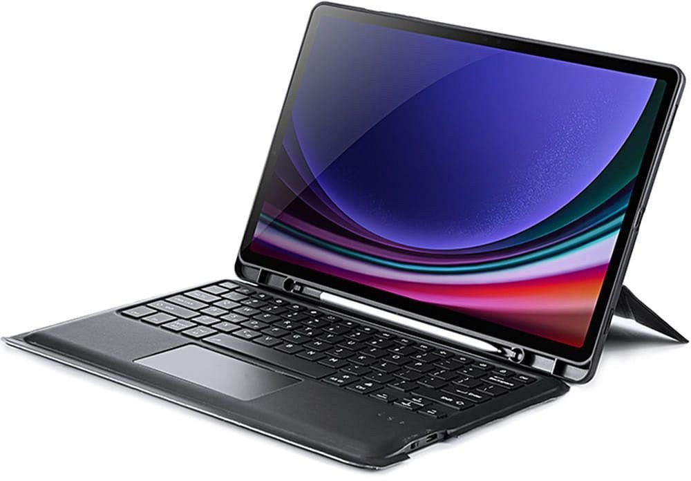 DUX DUCIS etui DK składane z podświetlaną klawiaturą bezprzewodową do SAMSUNG Tab S10 Plus/S9 Plus/S9 FE Plus czarne 1