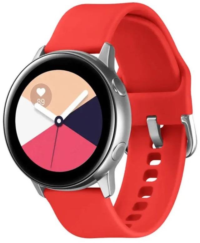 SILIKONOWA OPASKA DO SMARTWATCH 20MM UNIWERSALNA, RED / CZERWONY 1