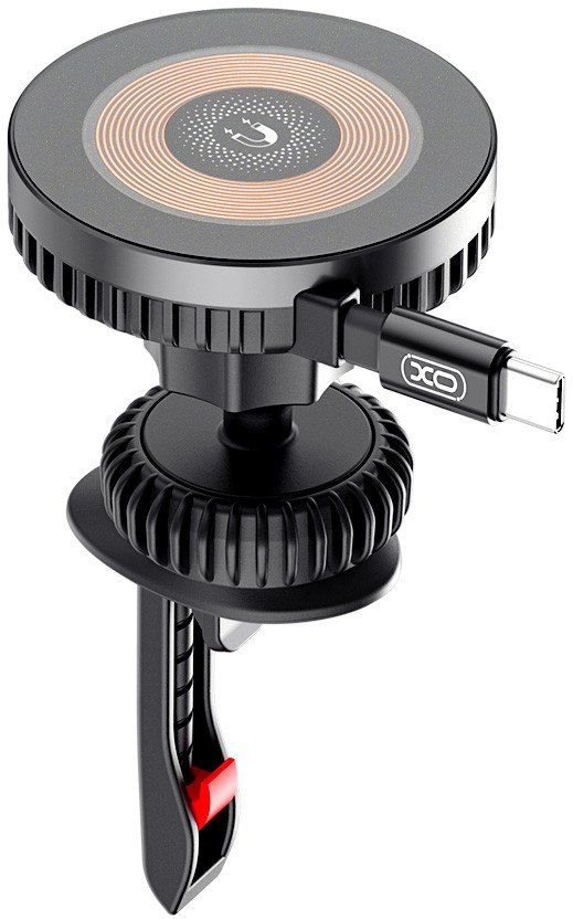 XO UCHWYT SAMOCHODOWY CX024 15W Z ŁAD INDUKCYJNYM - MAGNET Czarny w kratkę 1