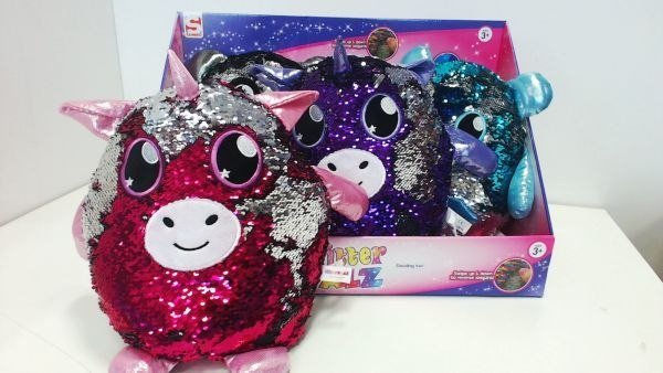 ND22_GLITTER PALZ MASKOTKA Z CEKINAMI 35cm SQP-003 /4 1