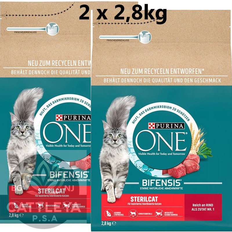 Sucha karma dla kota PURINA ONE SterilCat, wołowina 2 x 2,8 kg 1