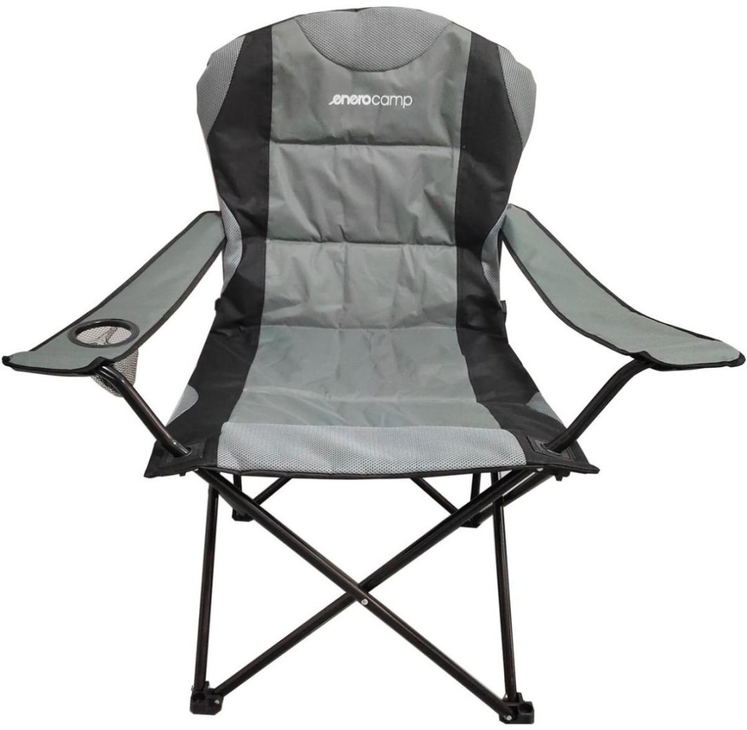 KRZESŁO TURYSTYCZNE SKŁADANE LUX 60X60X105CM SZARO-CZARNE 1
