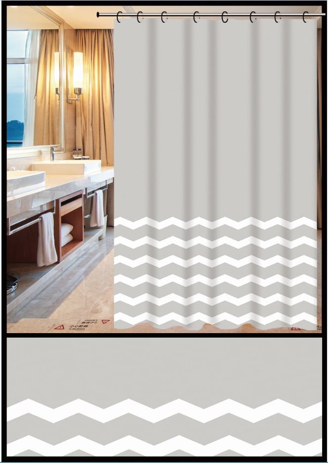 SHOWER CURTAIN ZHY049-1 180X180CM 1