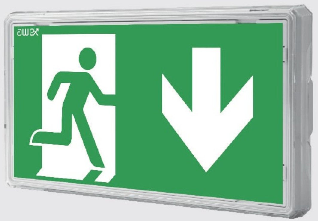 Oprawa EXIT S LED IP65 1W 1h dwuzadaniowa PT biała 1