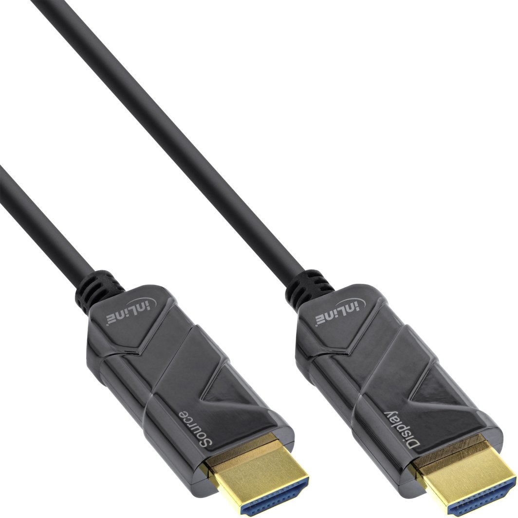 InLine® HDMI AOC Kabel, Ultra High Speed HDMI Kabel, 8K4K, schwarz, 10m 1