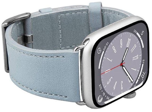 Apple Watch (42/49mm) Puro E-CLASSIC Vegan Leather Watch Strap - Light Blue 1