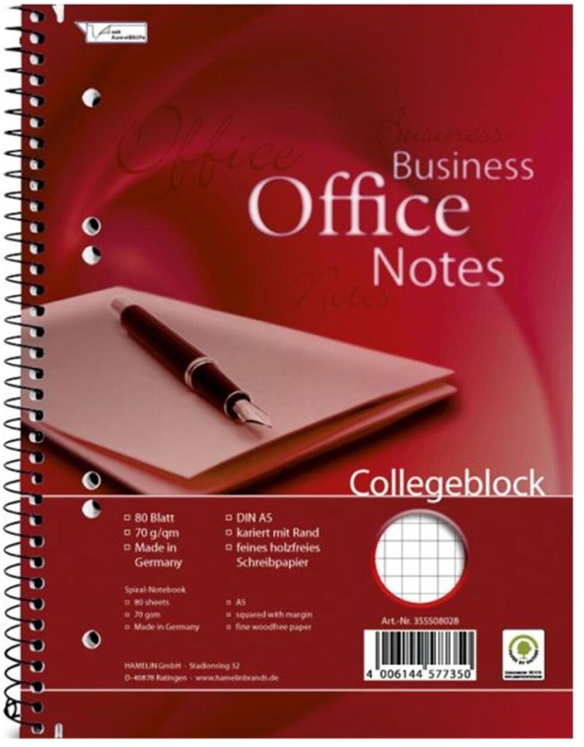 LANDRE Collegeblock Office A5 Abriss 80 Blatt 70 g/qm 1
