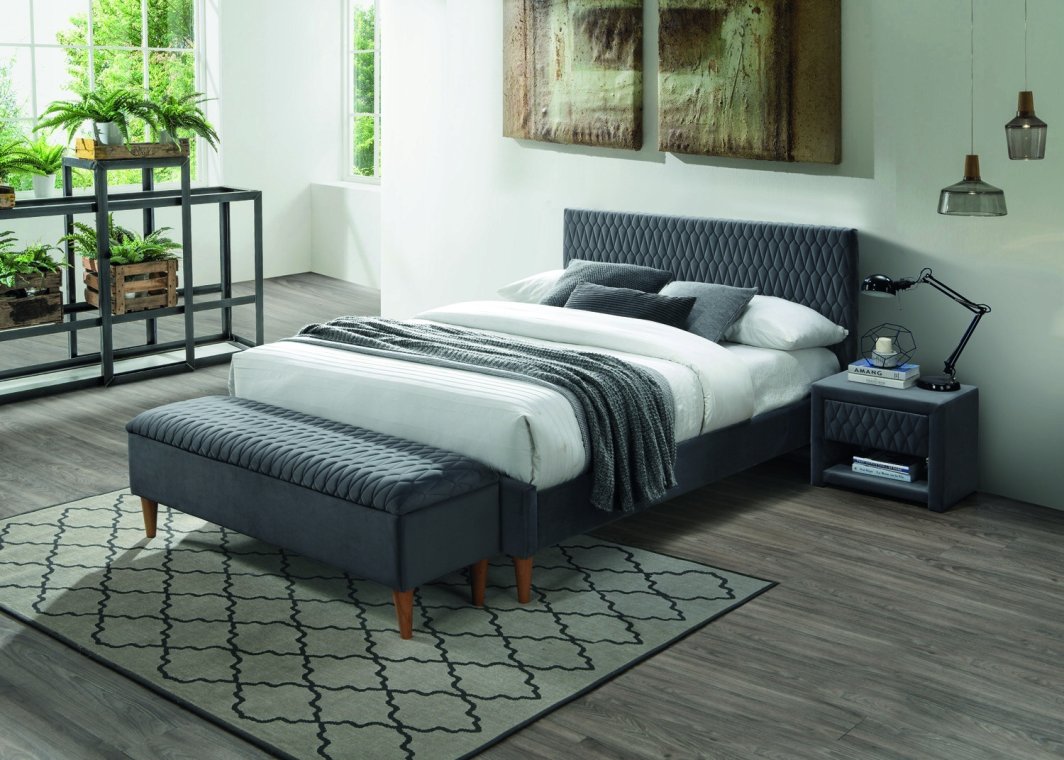 Lova Signal Meble Azurro Velvet 140x200 cm, pilka 1