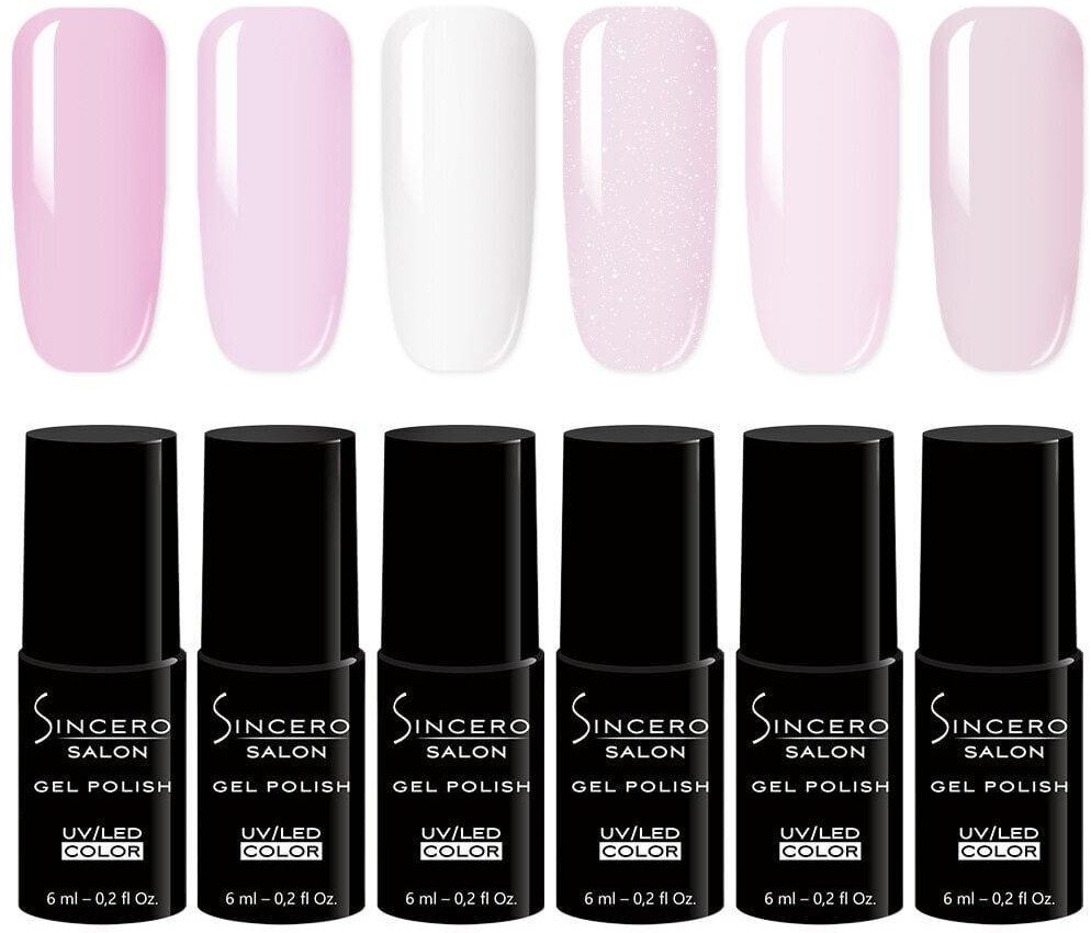 Gelinio nagų lako rinkinys Sincero Salon Sweet Pink, 6 vnt. x 6 ml 1
