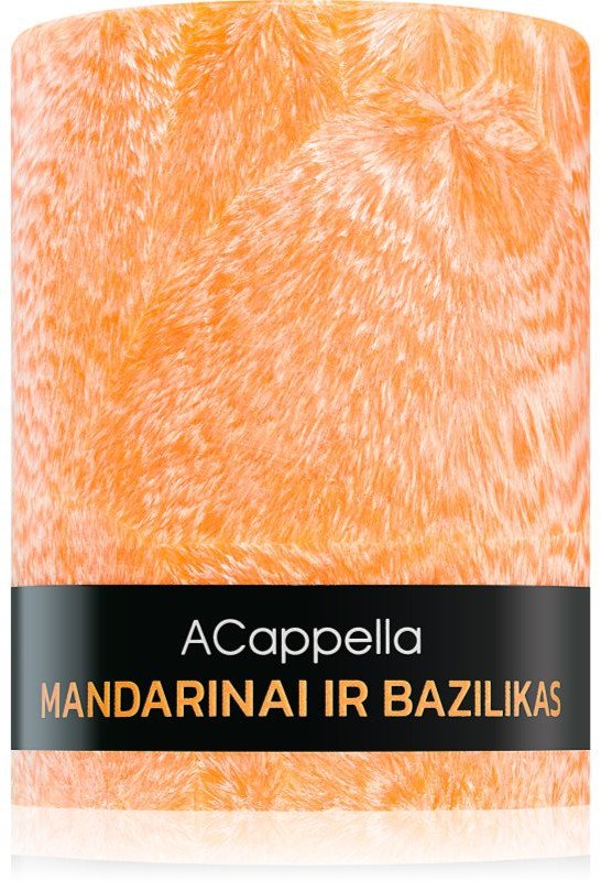 Accapella Rankų darbo 100% palmių vaško kvapni žvakė ,,Mandarinas ir bazilikas'' 1