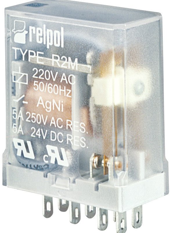 Przekaźnik przemysłowy 2P 5A 24V DC R2M-2012-23-1024 617171 Relpol. 1