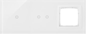 Panel dotykowy Kontakt-Simon 54 Touch DSTR3120/70 trzy moduły jedno pole dotykowe dwa pola dotykowe poziome otwór na osprzęt biała perła 1