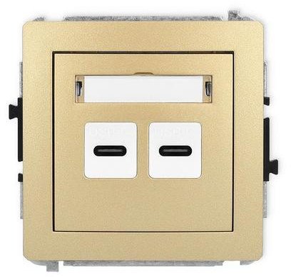 Ładowarka USB Karlik Deco 29DCUSB-7 podwójna 2xUSB C, 20W max. złota 1