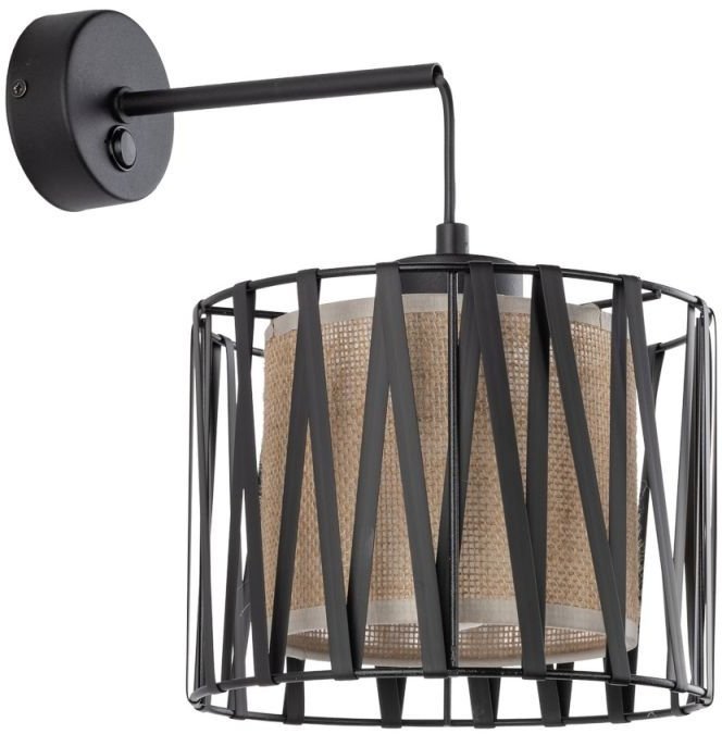 TK Lighting Harmony 5950 kinkiet lampa ścienna 1x15W E27 czarny/juta 1