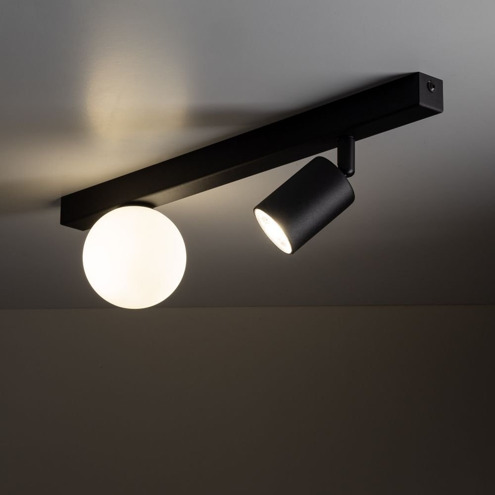 TK Lighting Vox 10000 plafon lampa sufitowa 1x10W GU10 1x6W G9 czarny/biały 1
