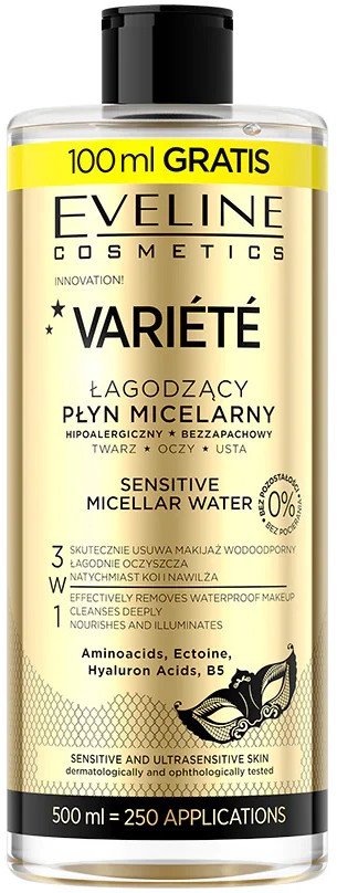EVELINE VARIETE Płyn mincelarny łagodzący 500ml 1