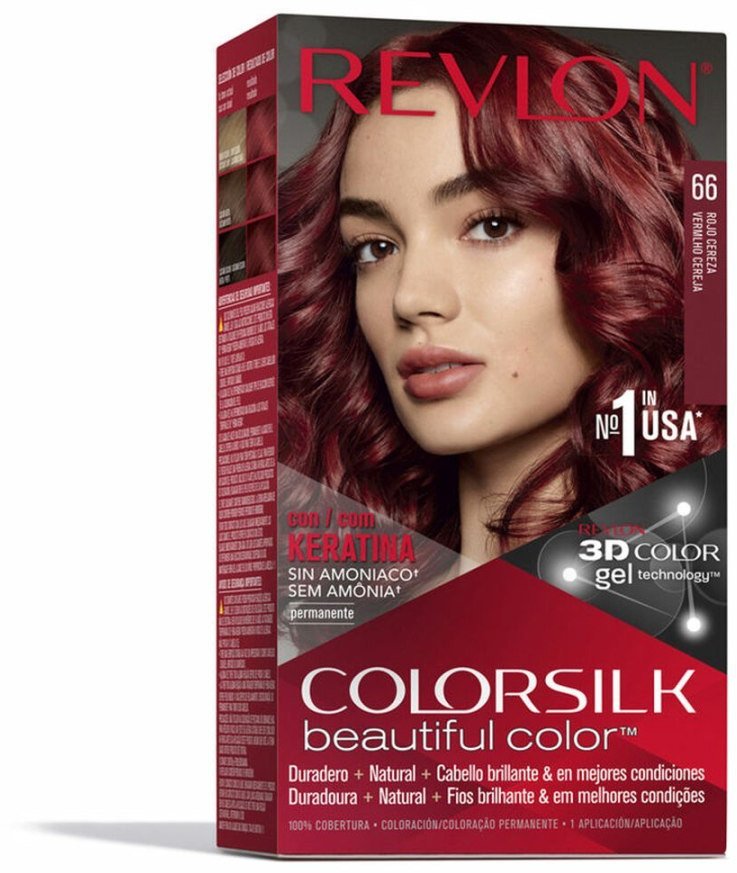 Trwała Koloryzacja Revlon Colorsilk N 66 Cherry red Bez amoniaku 1