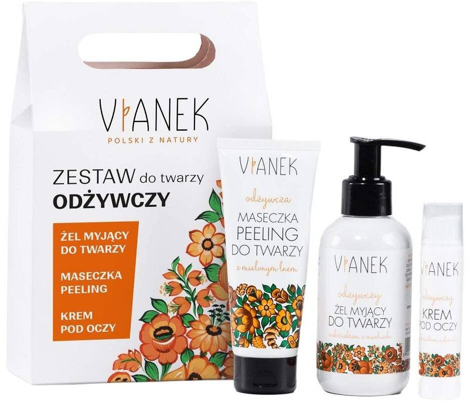 VIANEK_SET Zestaw Do Twarzy Odżywczy żel do twarzy 150ml + krem pod oczy 15ml + maseczka-peeling 40g 1