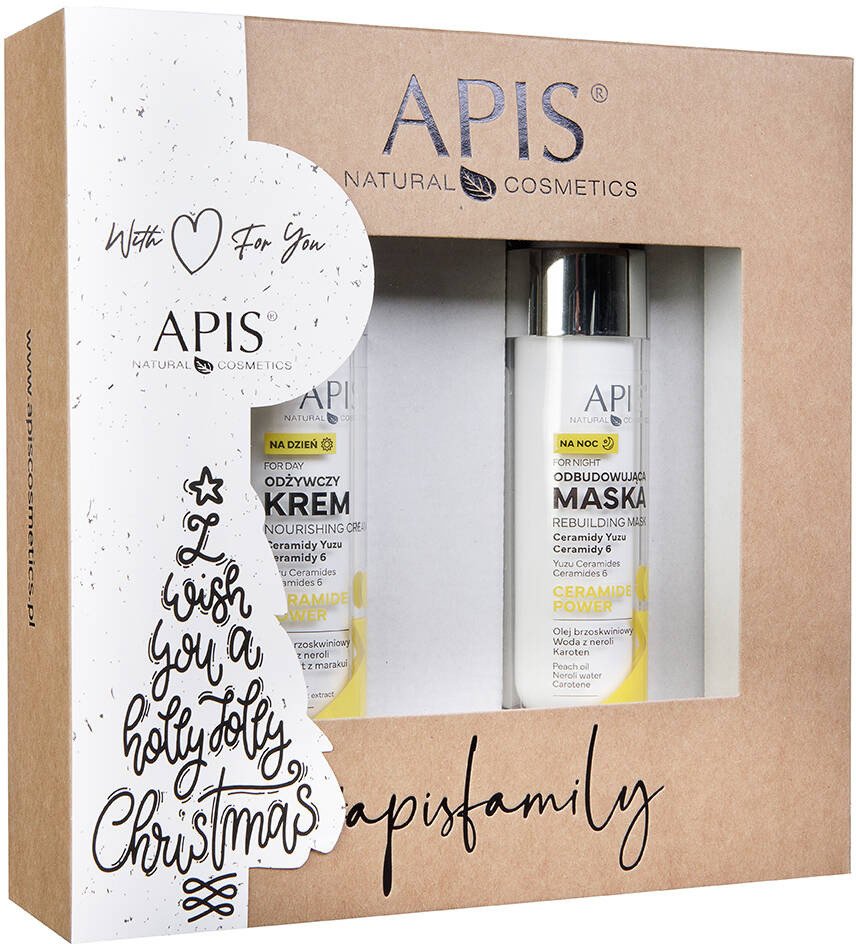 APIS_SET Zestaw świąteczny Ceramide Power odżywczy krem na dzień 50ml + odbudowująca maska na noc 50ml 1