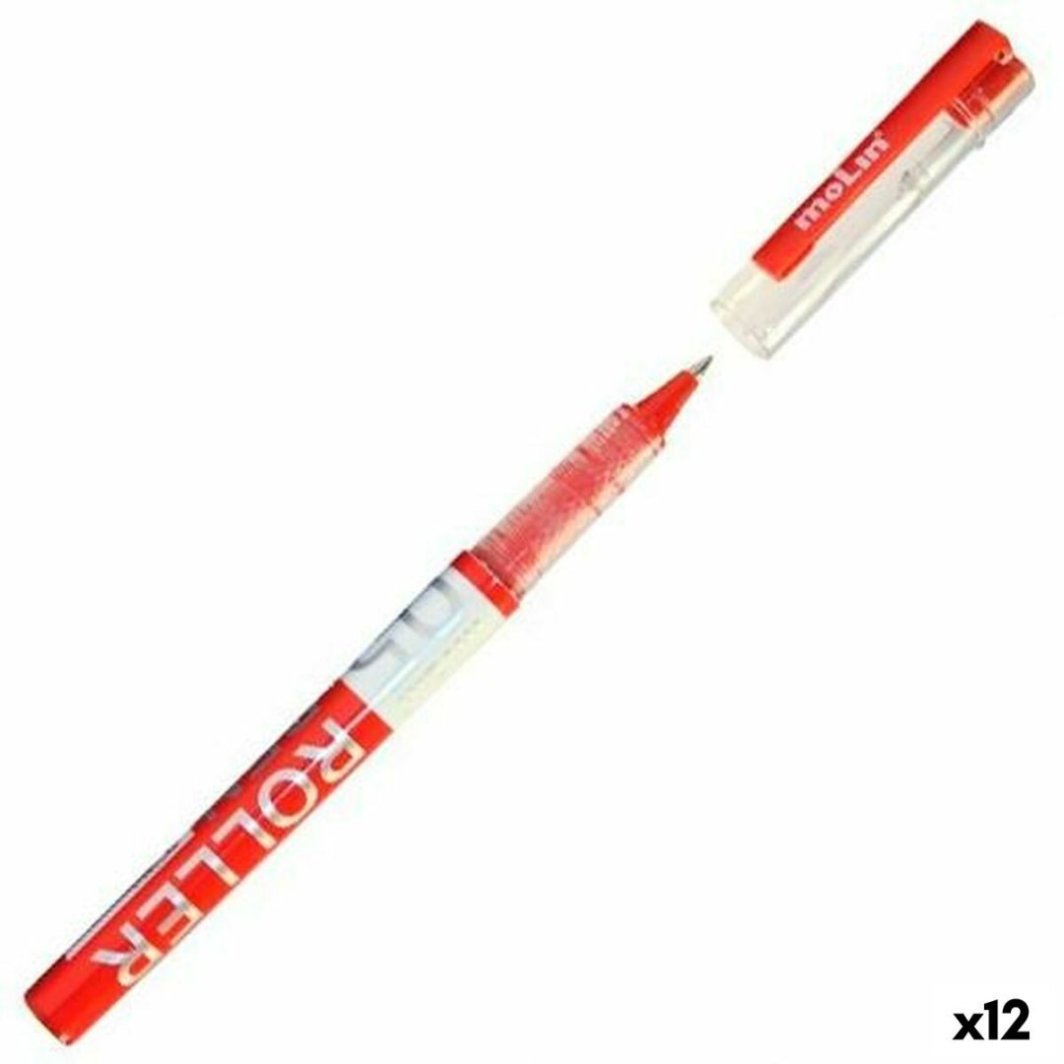 Długopis z płynnym atramentem Molin Czerwony Turkusowy 0,5 mm (12 Sztuk) 1