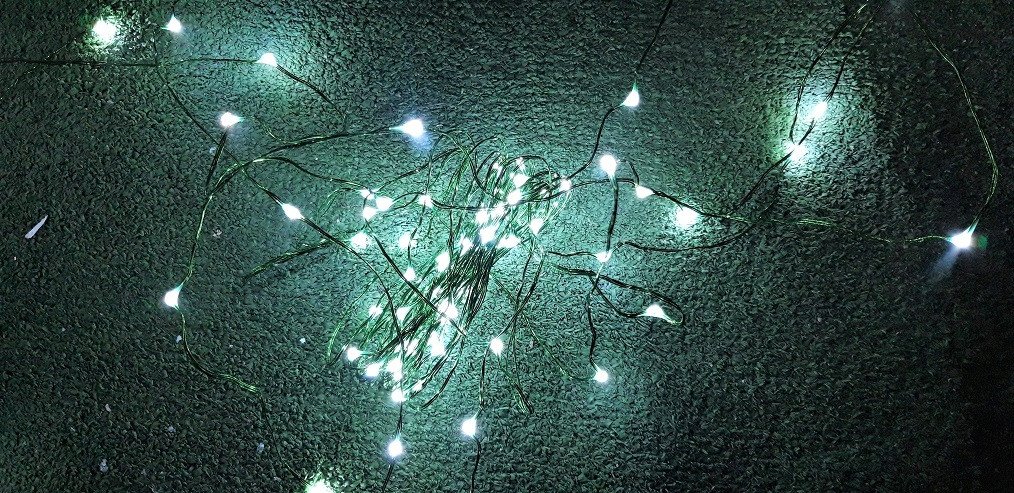 Lampki na druciku  sznur 10 m  100 LED  zewnętrzne oświetlenie świąteczne NR 0203 Zimny biały 1