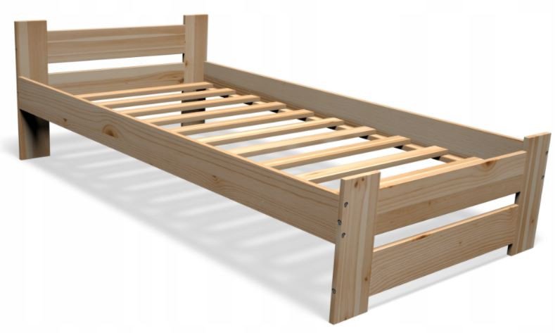 ŁÓŻKO DREWNIANE Sosnowe 80x200 + STELAŻ 1