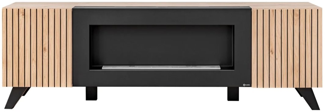 Stolik RTV LIAM 160 hickory jackson z biokominkiem ASM Meble 1