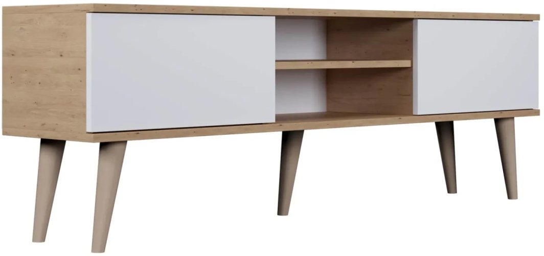 Szafka RTV TORONTO 160 dąb artisan/biała KOCOT MEBLE 1