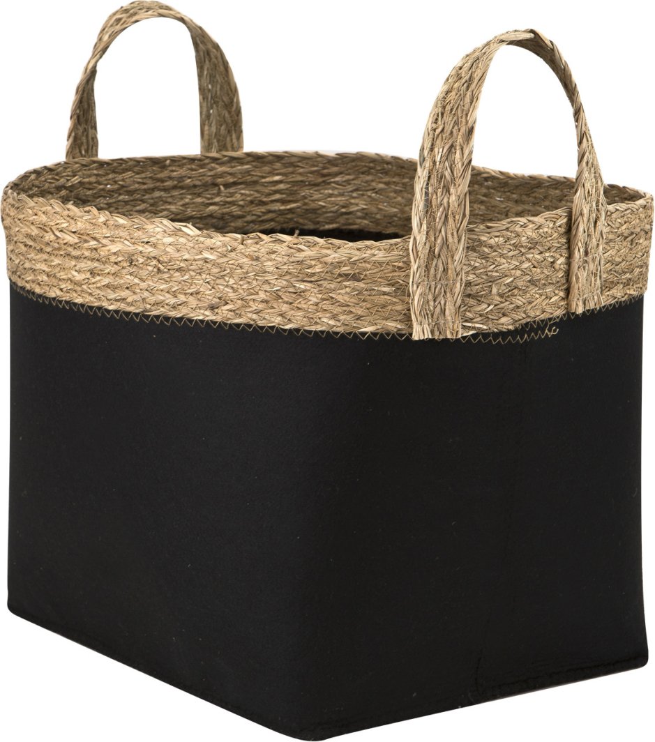 Kosz "Bali" Boho L czarny