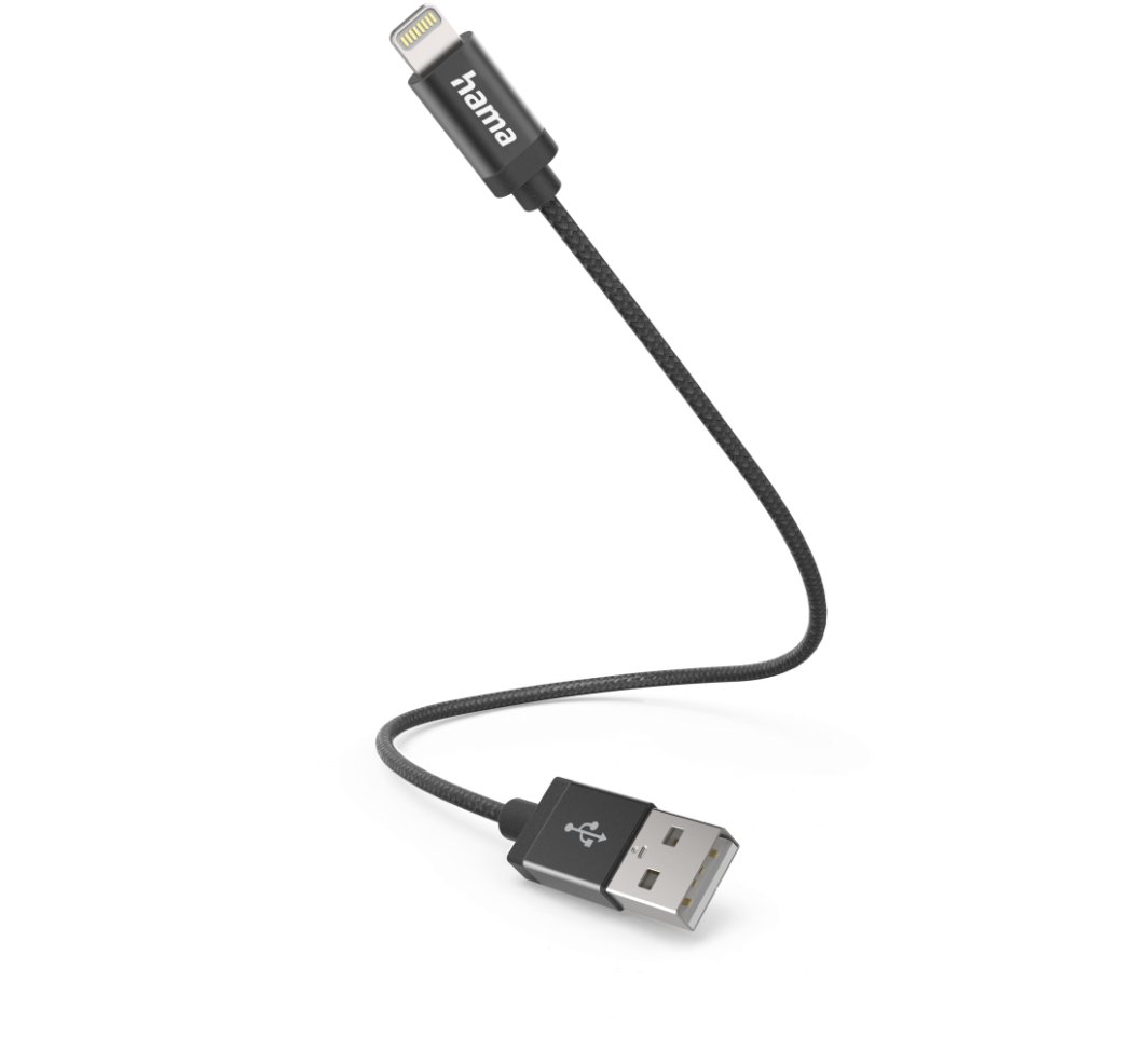 Kabel USB Hama Lightning - USB-A 0.2 m Czarny (00201578) 1