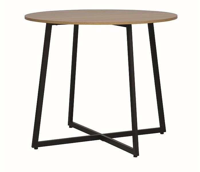 Stół okrągły loftowy LUNA fi 90 cm dąb/czarny 1