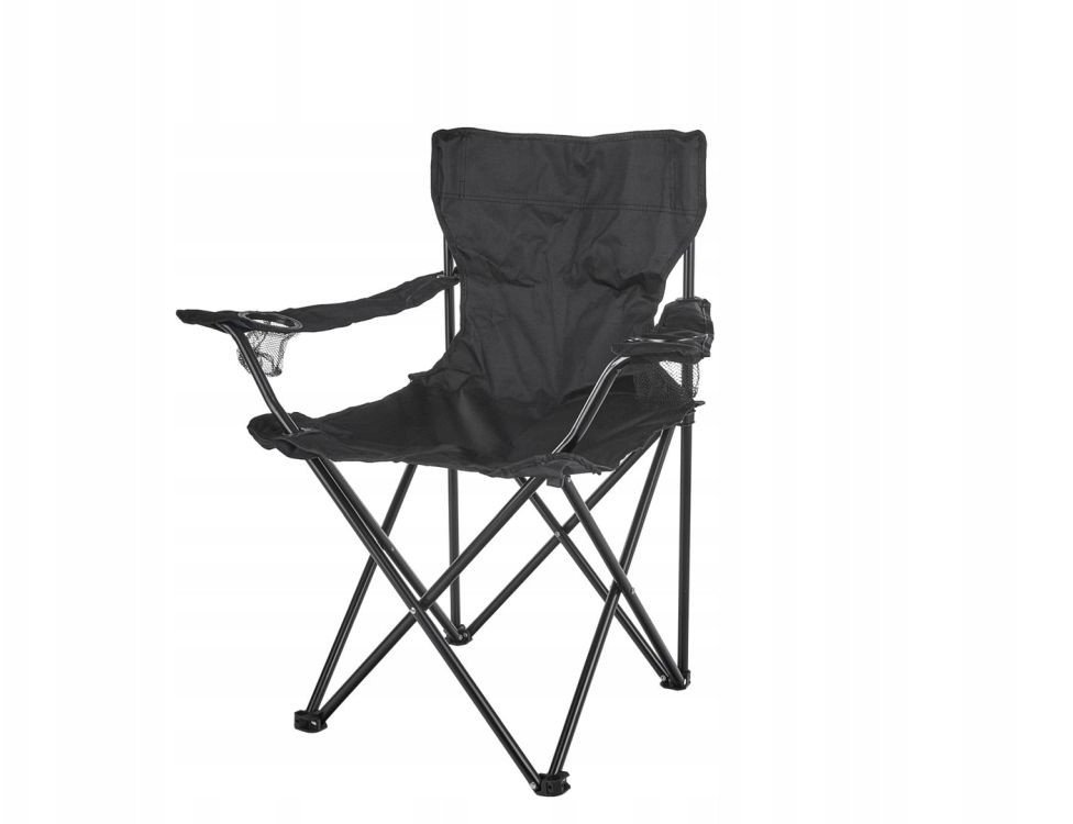 KRZESŁO SKŁADANE TURYSTYCZNE CZARNE + POKROWIEC 1