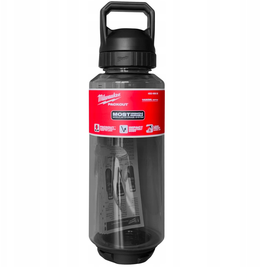 MILWAUKEE PACKOUT BUTELKA PLASTIKOWA 1420ml CZARNA 1