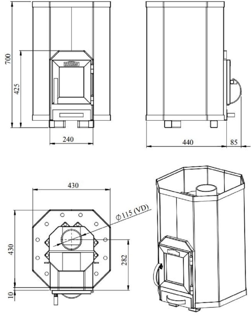 WOODBURNING SAUNAHEATER STOVEMAN 13 1