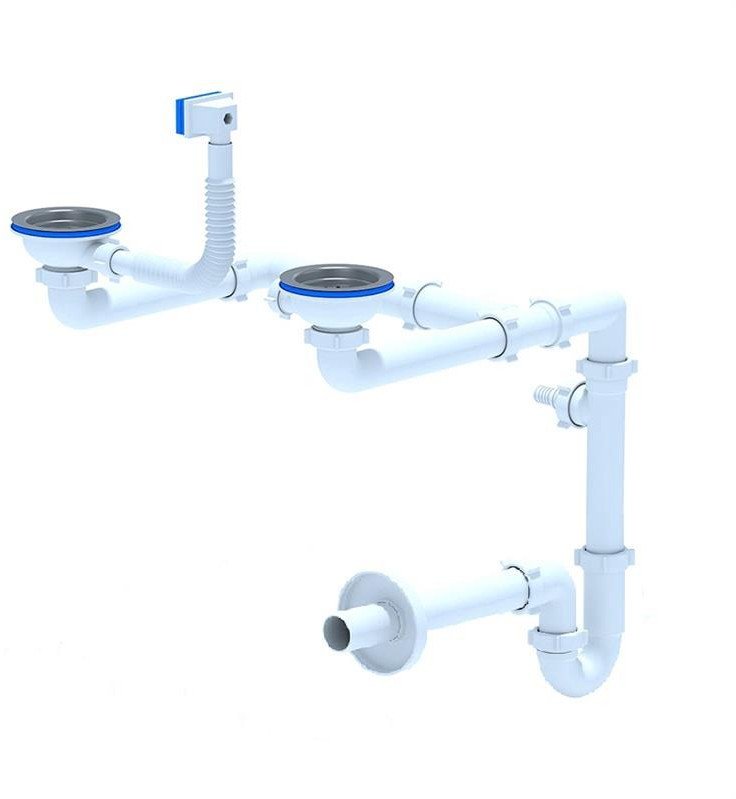DOUBLE SINK SIPHON+FLANGE 3 1/2IN LD0515 1