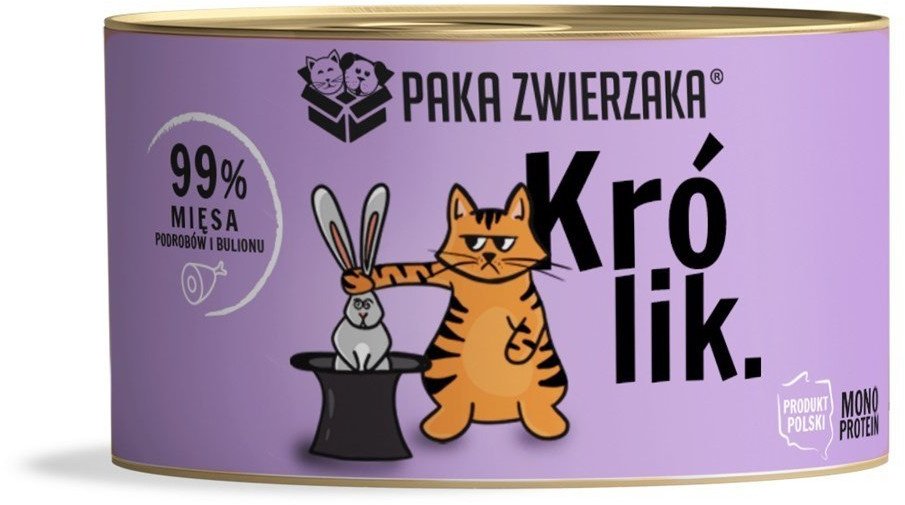 Paka Zwierzaka królik karma mokra dla kota 200g 1