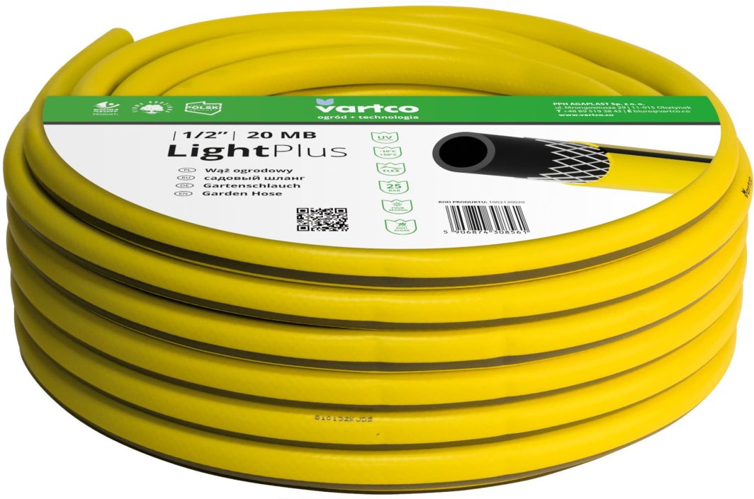 Wąż ogrodowy Vartco Light Plus 1/2" 20m 1