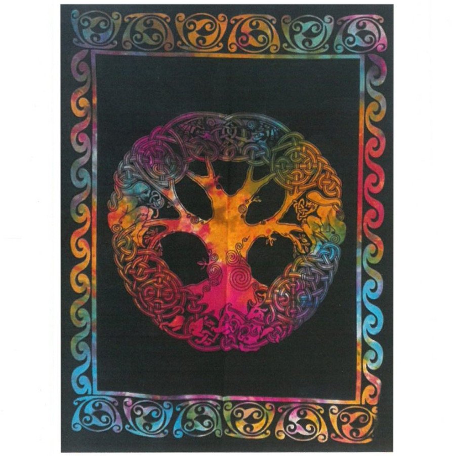 Bawełniane Tkaniny Ścienne - Tree with Adam & Eve 1