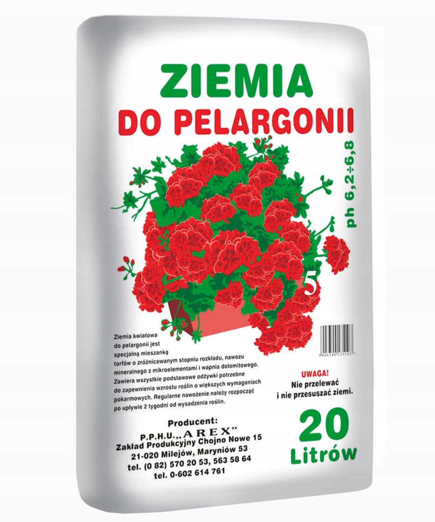 Ziemia do pelargonii Arex 20l Podłoże 1