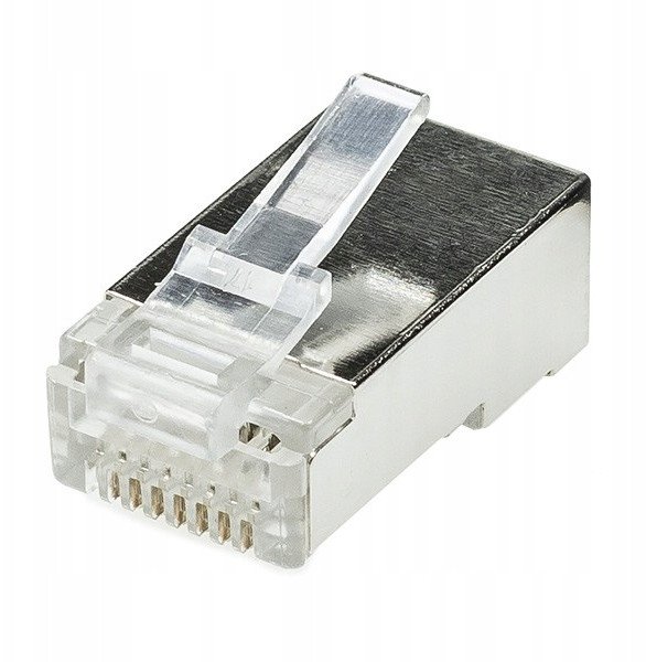 Wtyk modularny WM8p8c (RJ-45), kat.6A, na przewód okrągły, drut, ekranowane 1