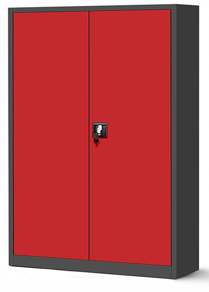 Büro Aktenschrank JAN II, 1150 x 1850 x 400 mm, anthrazit-rot 1