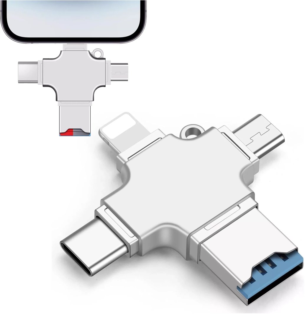 Czytnik kart SD Alogy SmartRead Pro 4w1 adapter USB3.0 do TF / Lightning / USB-C / micro USB 1
